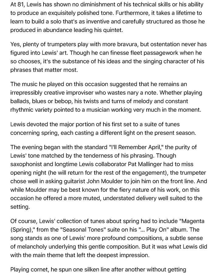Tribune Review  May 5 2017 Trumpeter Bobby Lewis celebrates spring in soft-spoken tones - Chicago Tribune Page 2